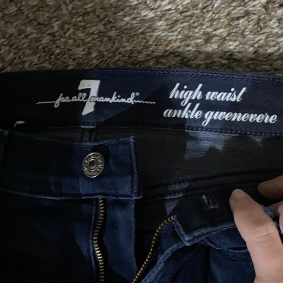 NWOT 7 For All Mankind High Rise Dark Blue Jeans - Picture 2 of 4